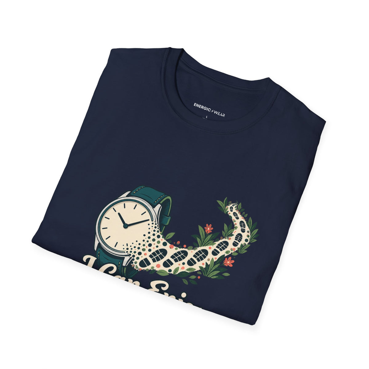 Graphic fitness T-shirt featuring the "I Can Enjoy the Walk Without Logging It" design.