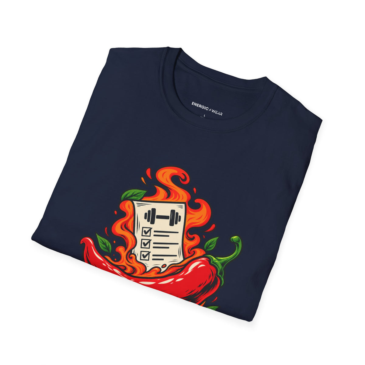 Graphic fitness T-shirt featuring the "The Training Plan Survived a Spicy Lunch" design.