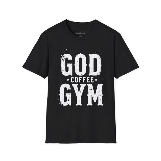 God, Coffee and Gym! Funny Faith & Fitness Tee