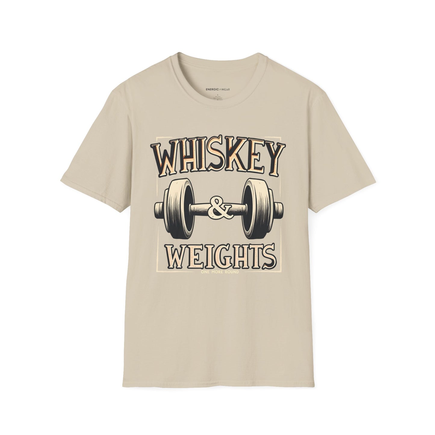 Whiskey & Weights One More Round! TShirt – Funny Fitness Gym Shirt