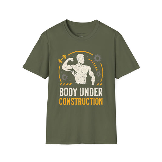 Body Under Construction fitness motivational tee by Energic Wear