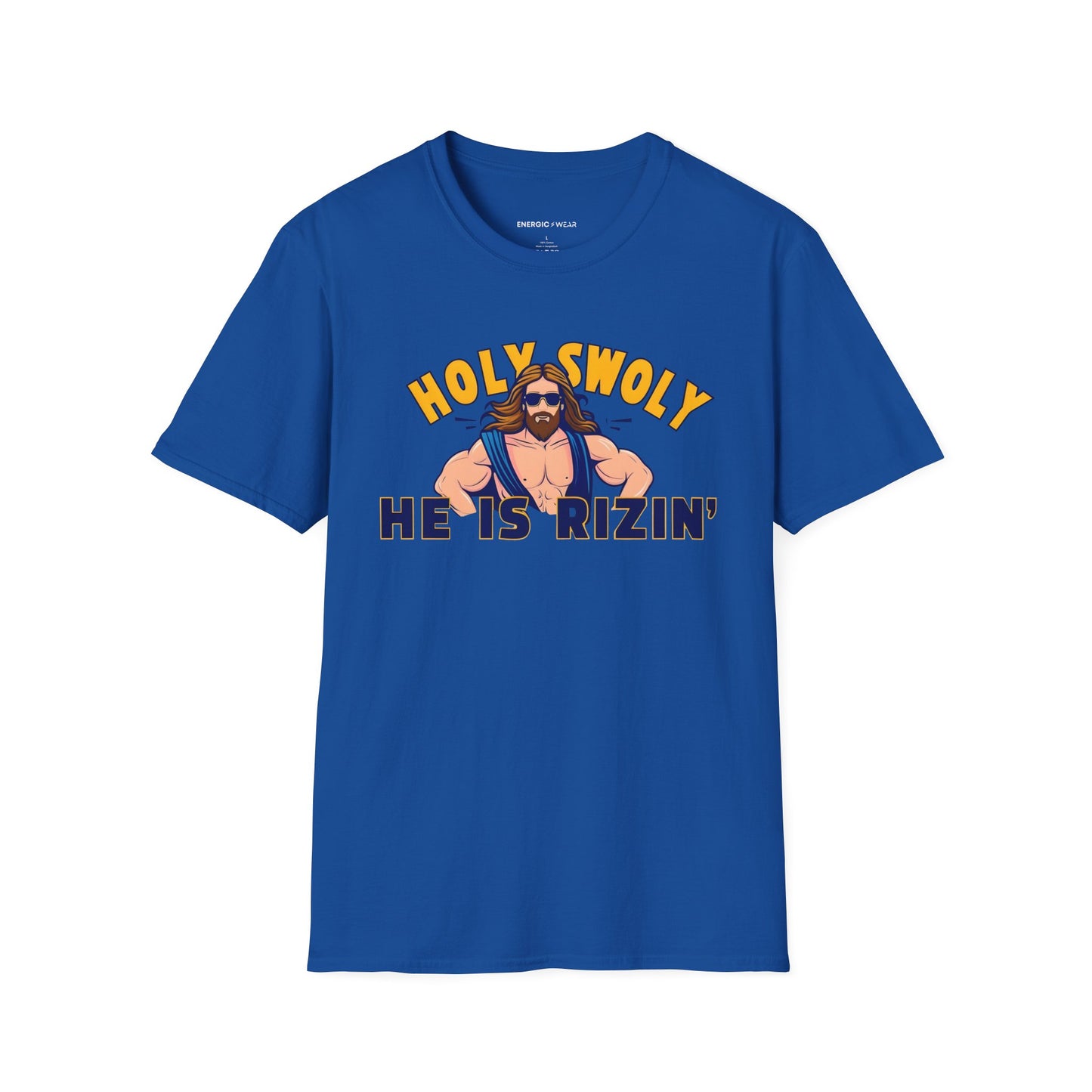 HOLY SWOLY HE IS RIZZIN - Funny Gym Shirt