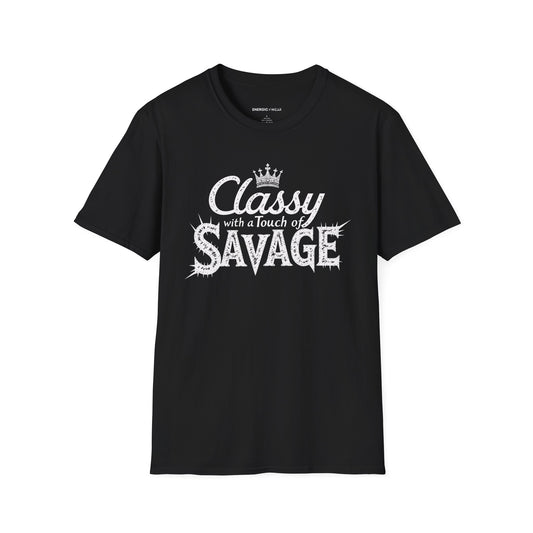 Classy 👑 With A Touch Of Savage - Funny Women’s Workout Tee