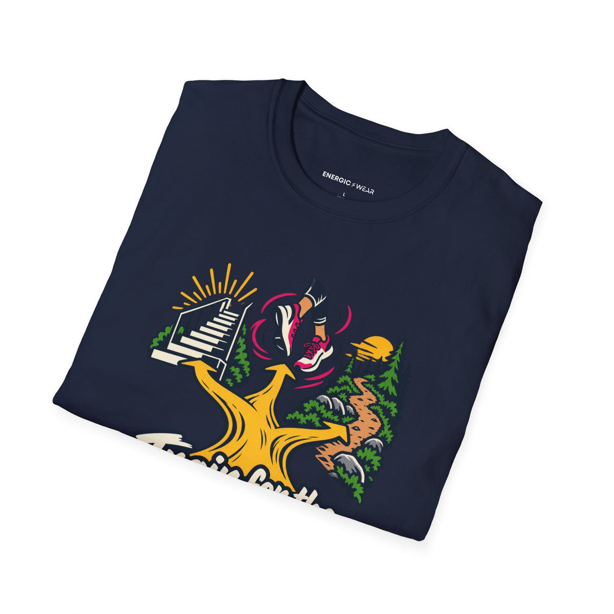 Graphic fitness T-shirt featuring the "Train for the Life You Want to Join" design.