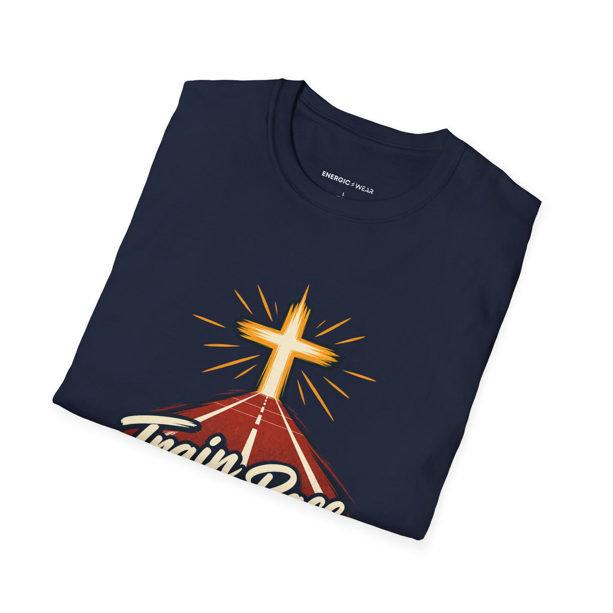 Graphic fitness T-shirt featuring the "Train for the Race Live for the Calling" design.