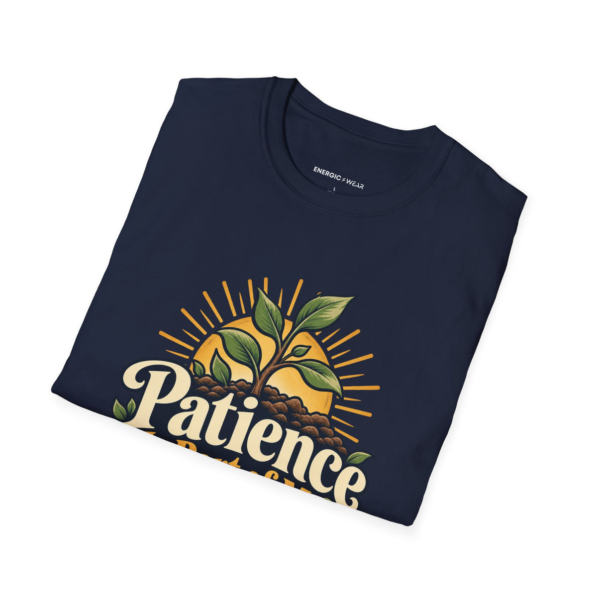 Graphic fitness T-shirt featuring the "Patience Is Part of My Training Prayer" design.
