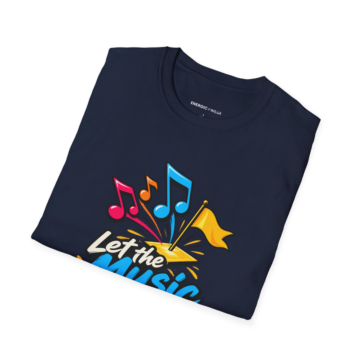 Graphic fitness T-shirt featuring the "Let the Music Meet Your Courage" design.