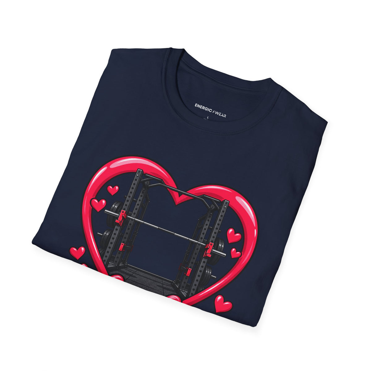 Graphic fitness T-shirt featuring the "My Gym Crush Is the Empty Squat Rack" design.
