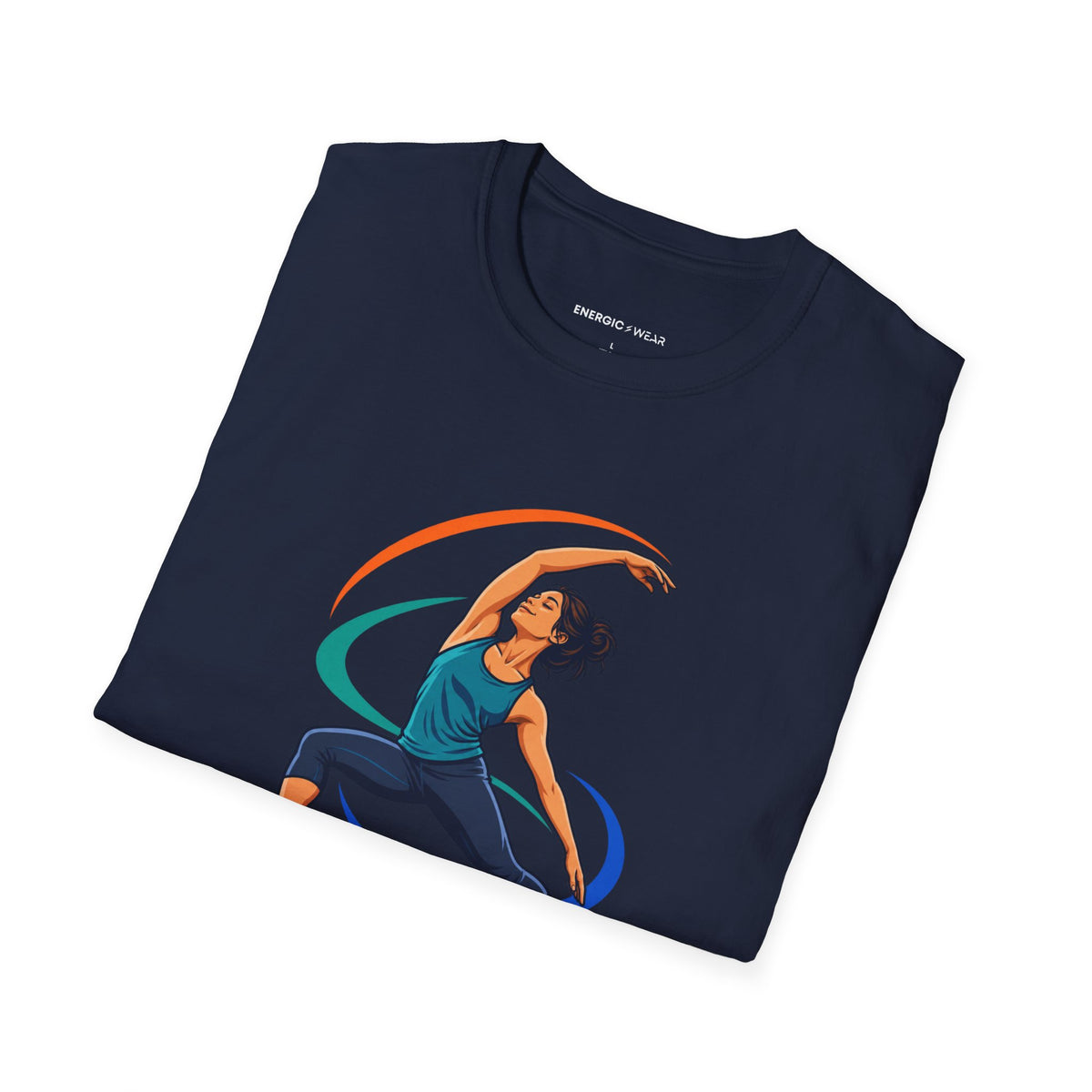 Graphic fitness T-shirt featuring the "Move with the Body You Have Today" design.