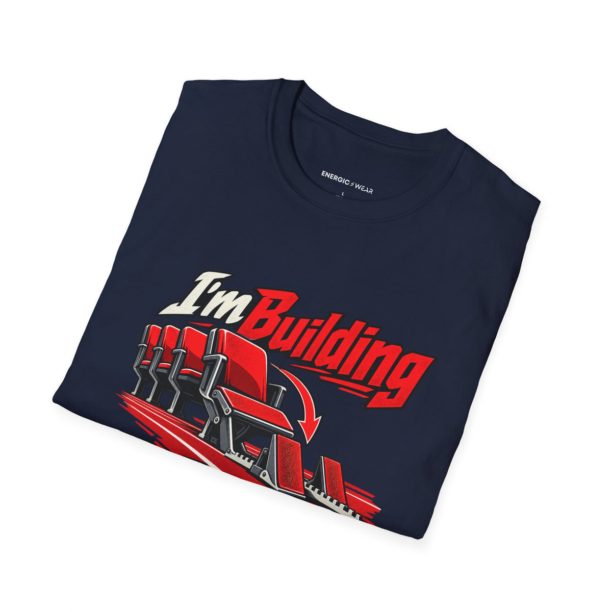 Graphic fitness T-shirt featuring the "I'm Building the Athlete I Used to Watch" design.