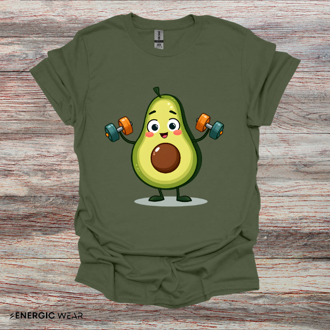 Healthy Fit Avocado - Funny Fitness Workout Tee