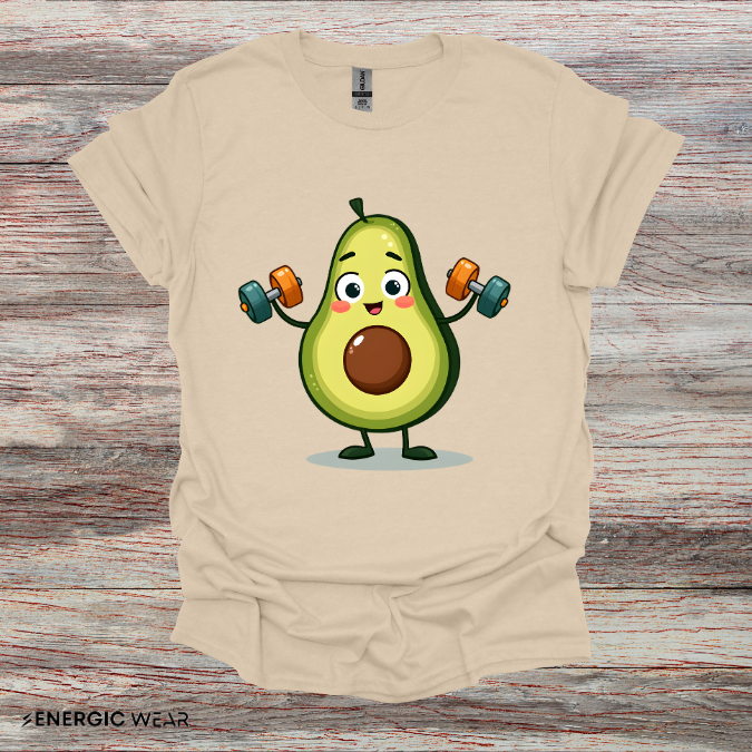 Healthy Fit Avocado - Funny Fitness Workout Tee