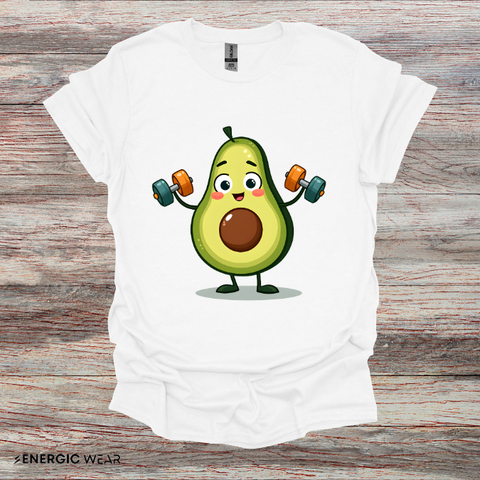 Healthy Fit Avocado - Funny Fitness Workout Tee