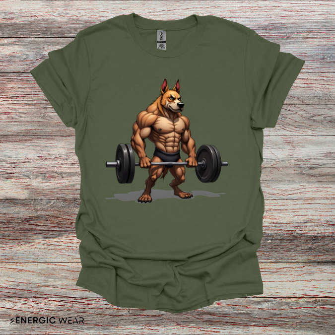 Muscle STRONG Dog! Motivational Gym Tee