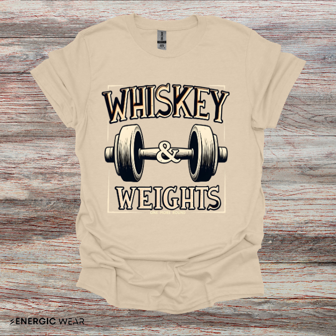 Whiskey & Weights One More Round! TShirt – Funny Fitness Gym Shirt