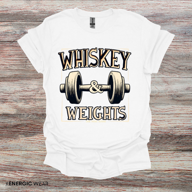 Whiskey & Weights One More Round! TShirt – Funny Fitness Gym Shirt