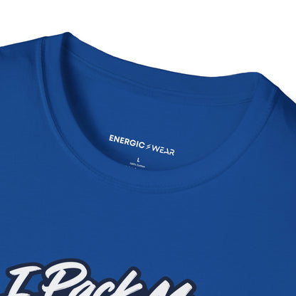 Graphic fitness T-shirt featuring the "I Pack My Courage for Race Day" design.