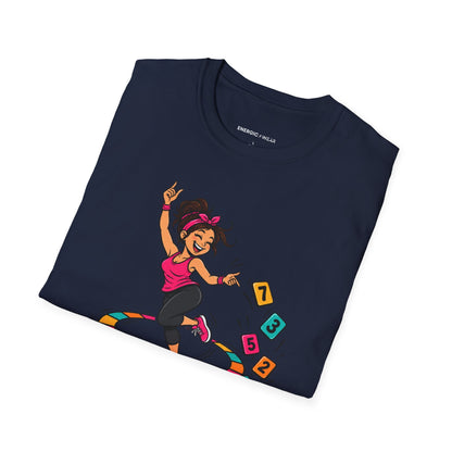Graphic fitness T-shirt featuring the "Lost the Count, Kept the Groove" design.