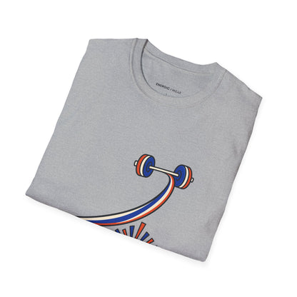 Graphic fitness T-shirt featuring the "Her Clean and Jerk Deserves a Crowd" design.