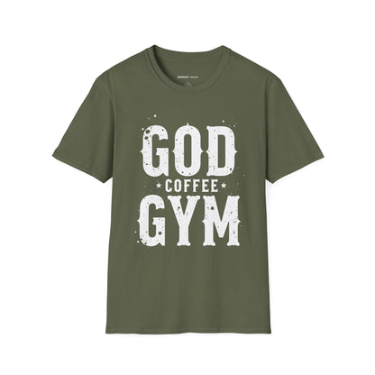 God, Coffee and Gym! Funny Faith & Fitness Tee
