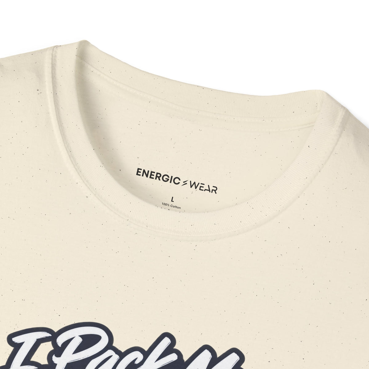 Graphic fitness T-shirt featuring the "I Pack My Courage for Race Day" design.
