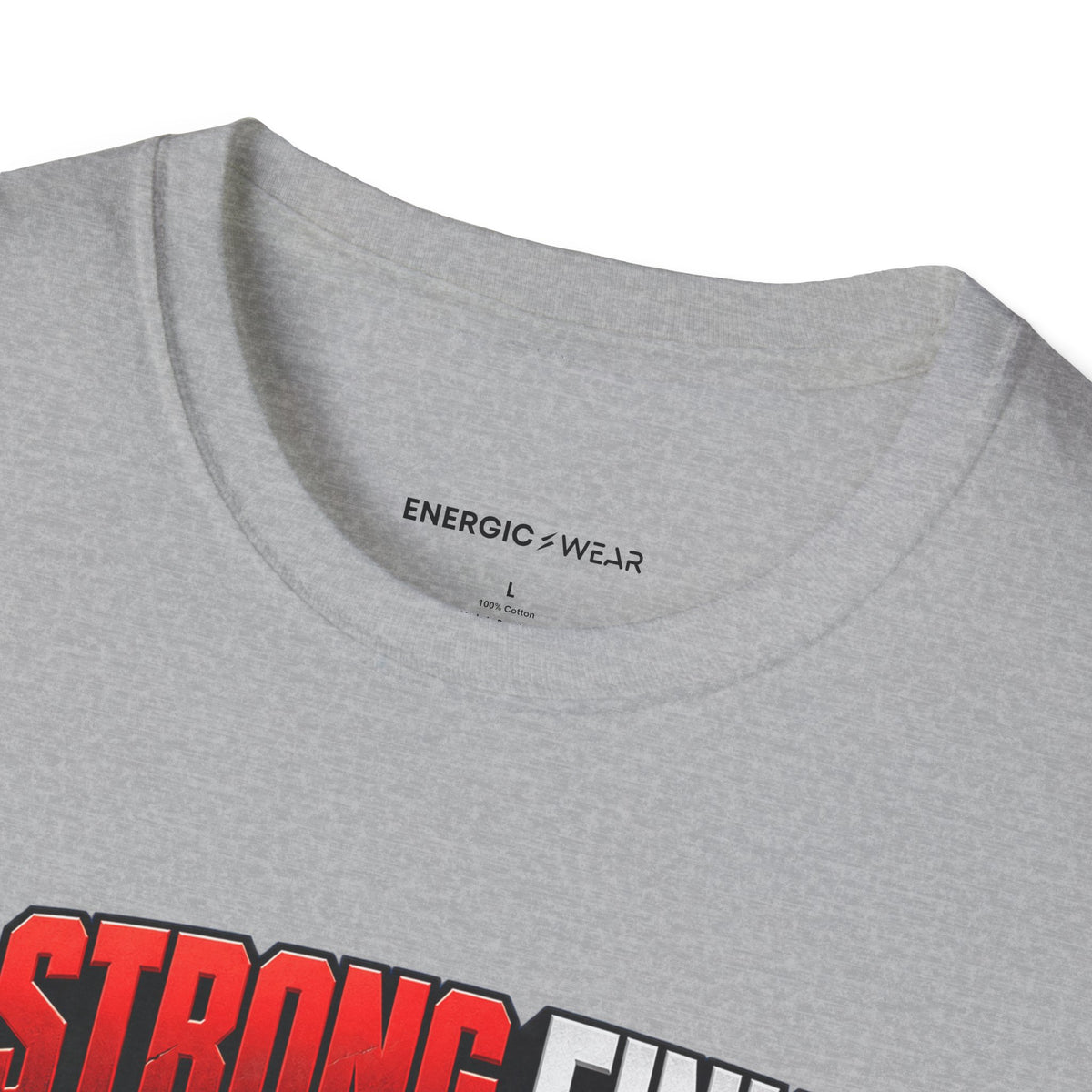 Graphic fitness T-shirt featuring the "A Strong Finish Starts With a Stable Middle" design.