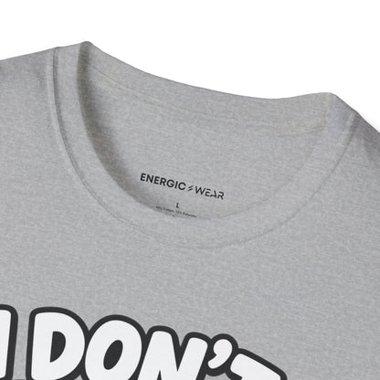 Graphic fitness T-shirt featuring the "I Don't Run, I Take Brisk Walks to the Fridge" design.