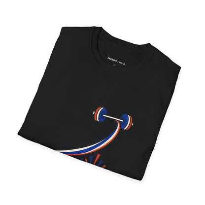 Graphic fitness T-shirt featuring the "Her Clean and Jerk Deserves a Crowd" design.
