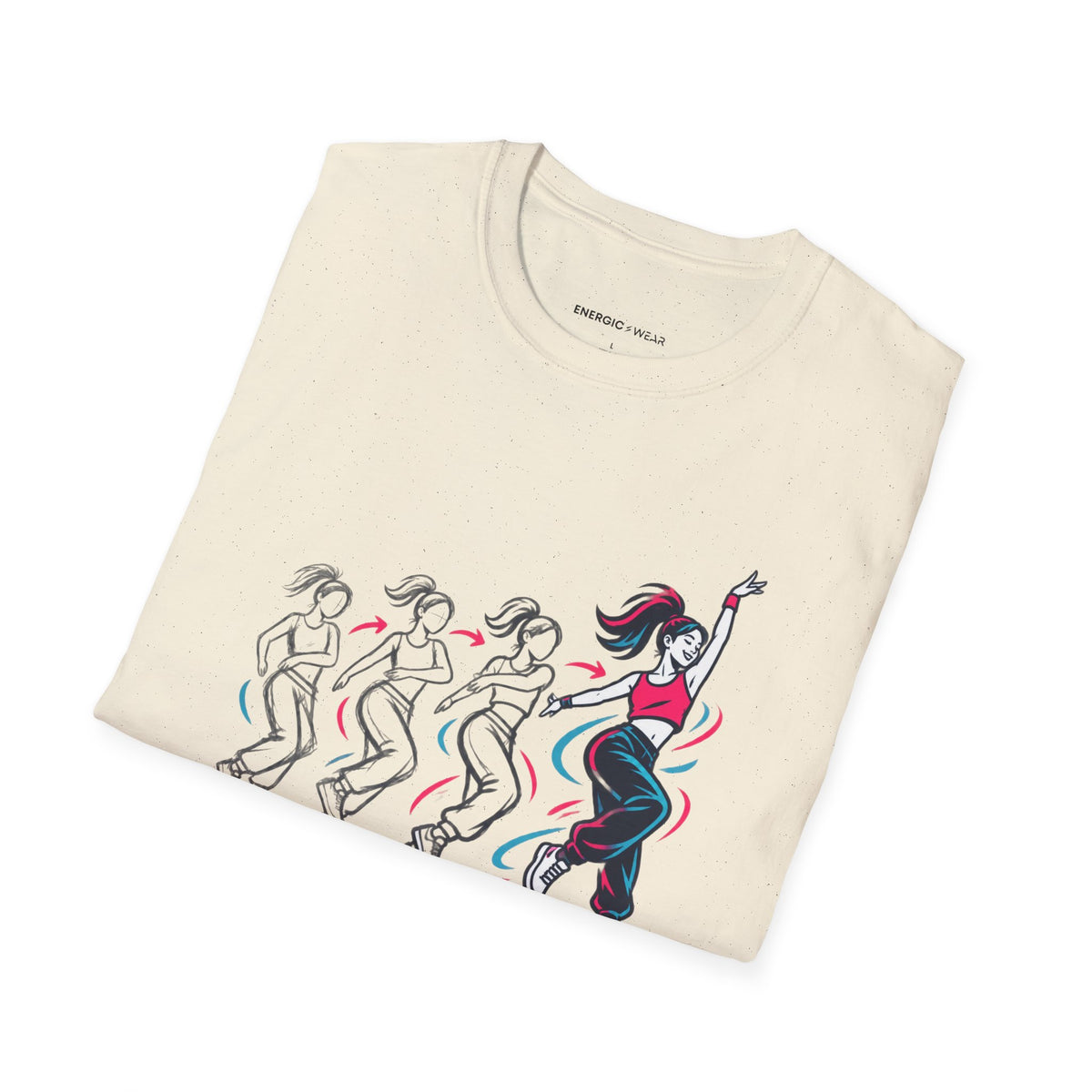 Graphic fitness T-shirt featuring the "Learn the Move, Trust the Practice" design.