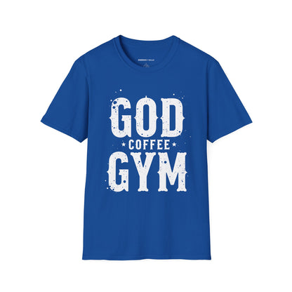 God, Coffee and Gym! Funny Faith & Fitness Tee
