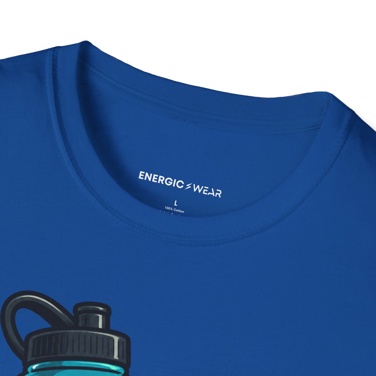 Graphic fitness T-shirt featuring the "My Water Bottle Is My Plus-One" design.