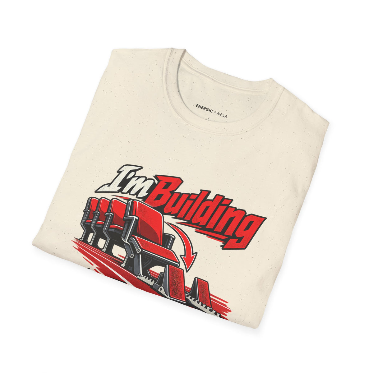 Graphic fitness T-shirt featuring the "I'm Building the Athlete I Used to Watch" design.