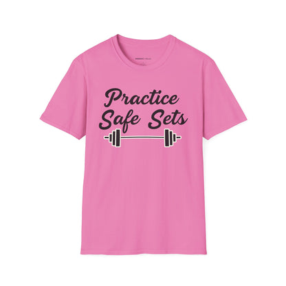 Practice Safe Sets Tshirt – Motivational Gym Tee