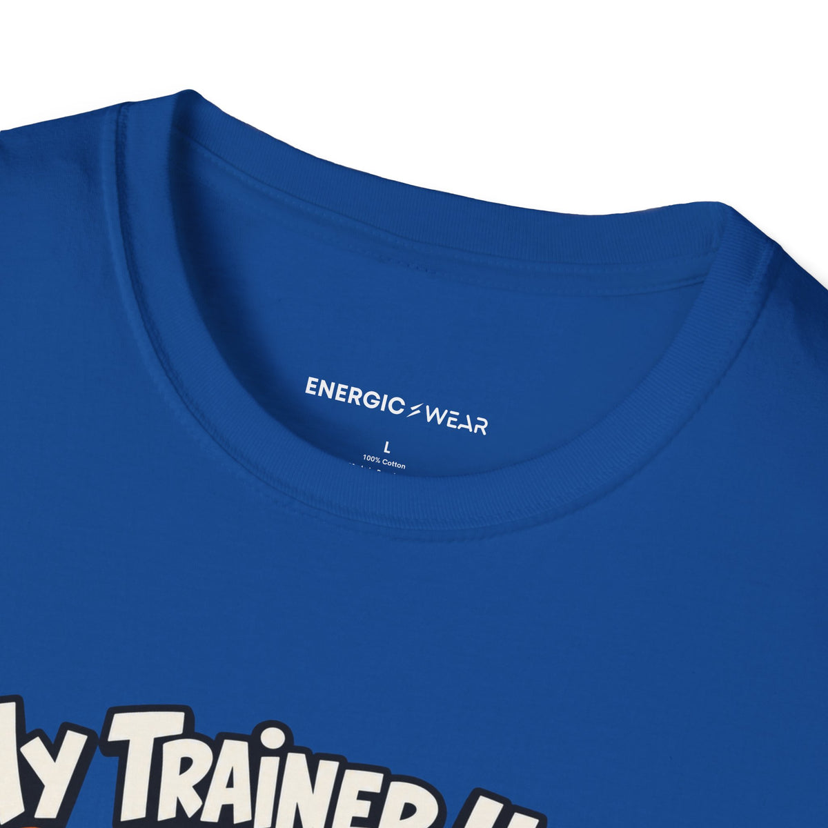 Graphic fitness T-shirt featuring the "My Trainer Uses Creative Mathematics" design.