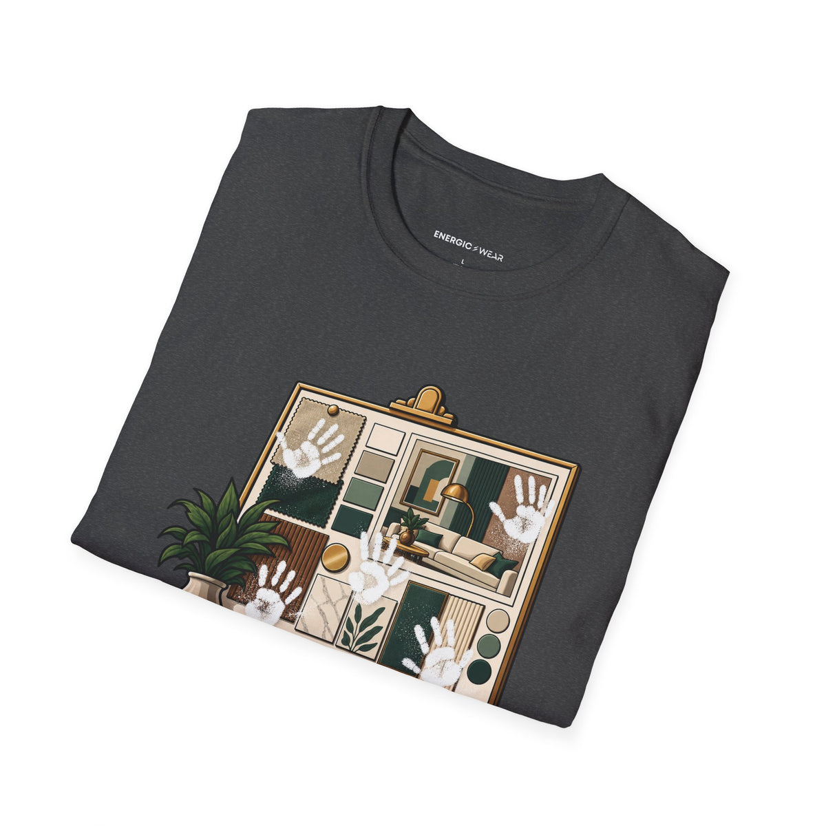 Graphic fitness T-shirt featuring the "My Gym Chalk Has a Career in Interior Decor" design.