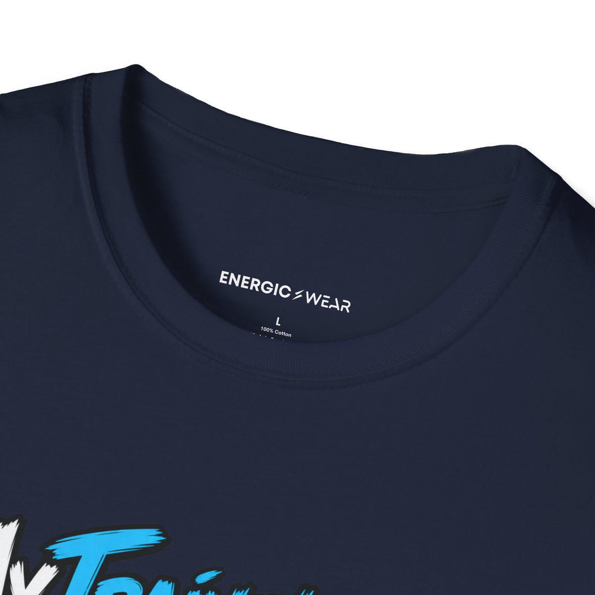 Graphic fitness T-shirt featuring the "My Training App Has Never Met My Laundry" design.