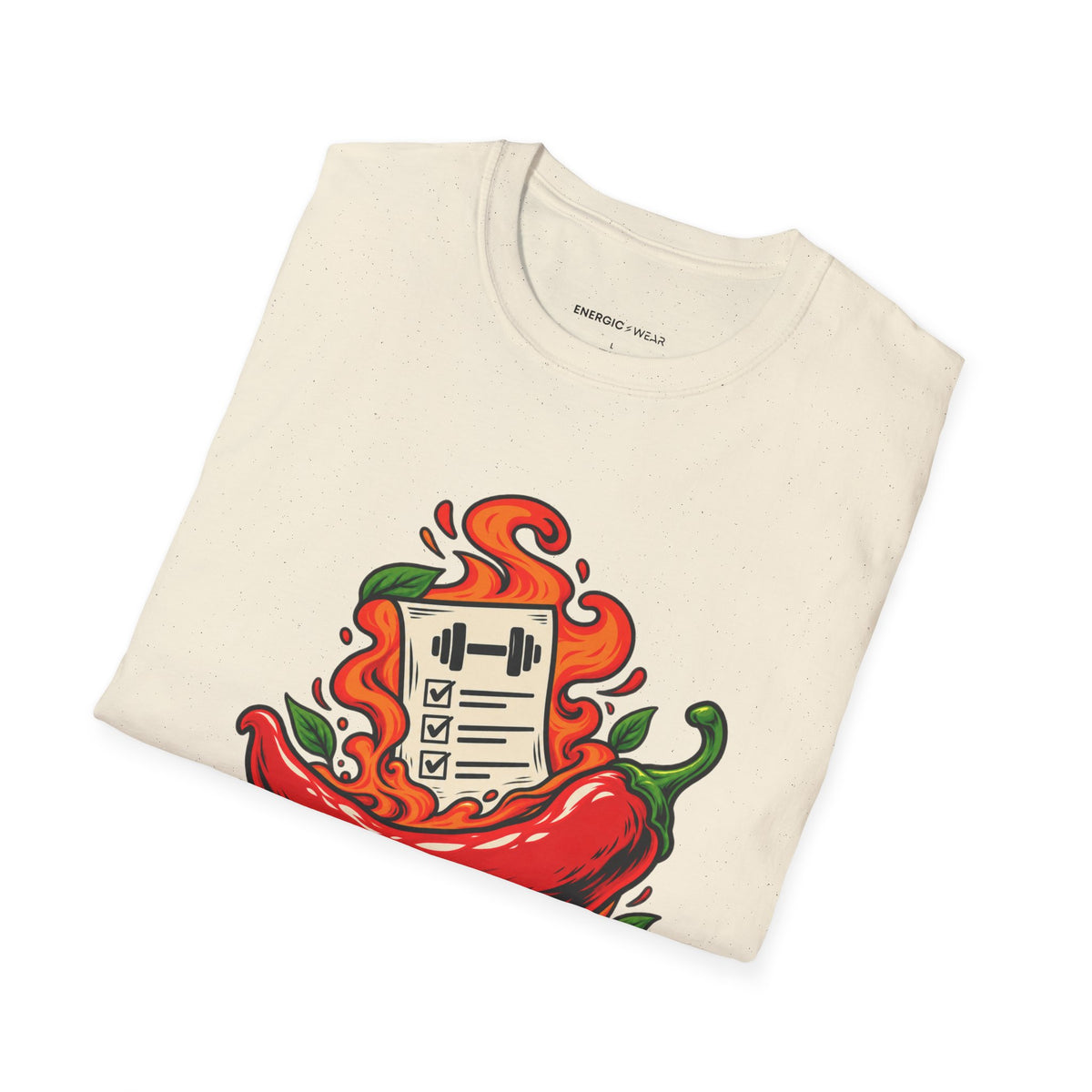 Graphic fitness T-shirt featuring the "The Training Plan Survived a Spicy Lunch" design.