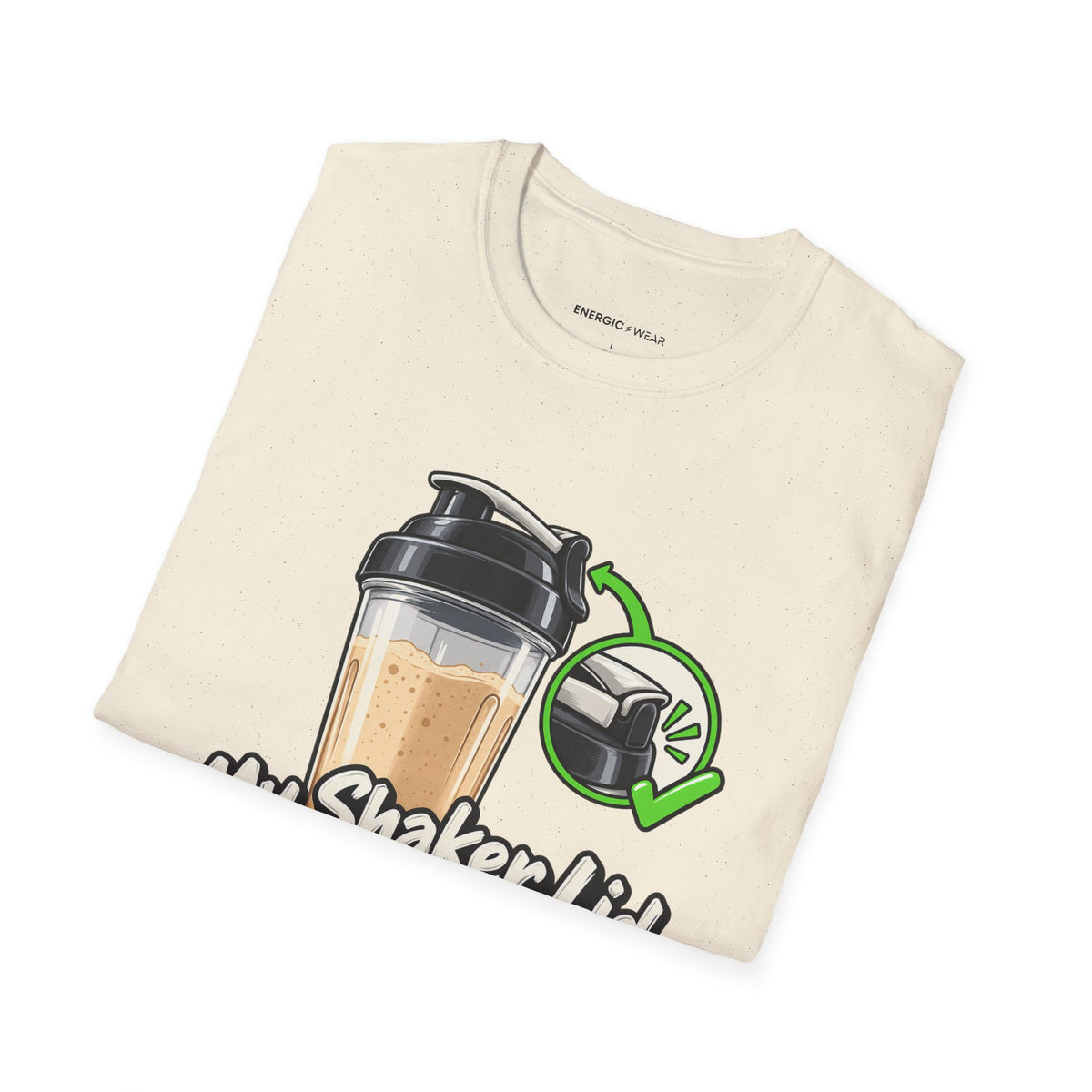 Graphic fitness T-shirt featuring the "My Shaker Lid Demands a Pre-Flight Check" design.
