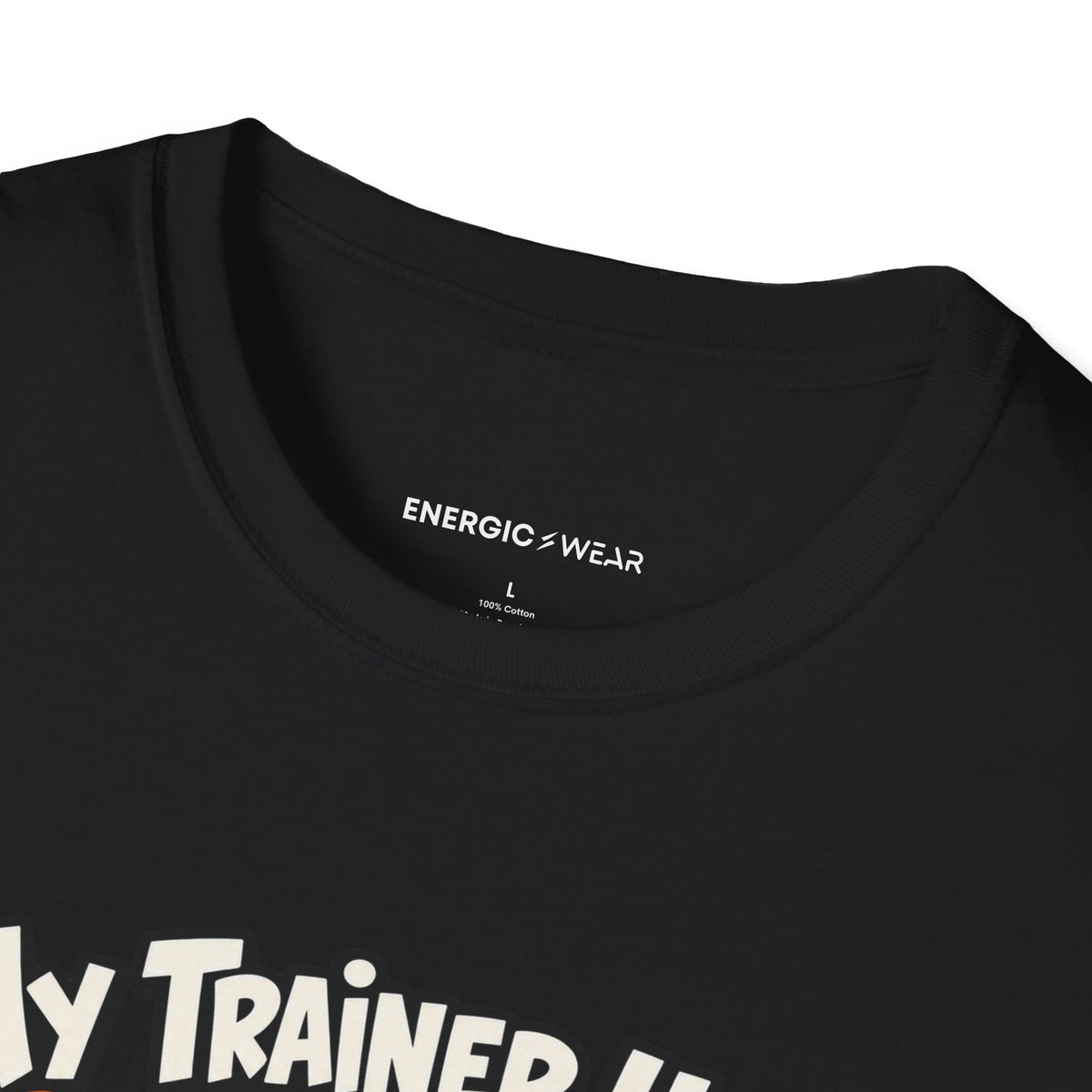Graphic fitness T-shirt featuring the "My Trainer Uses Creative Mathematics" design.