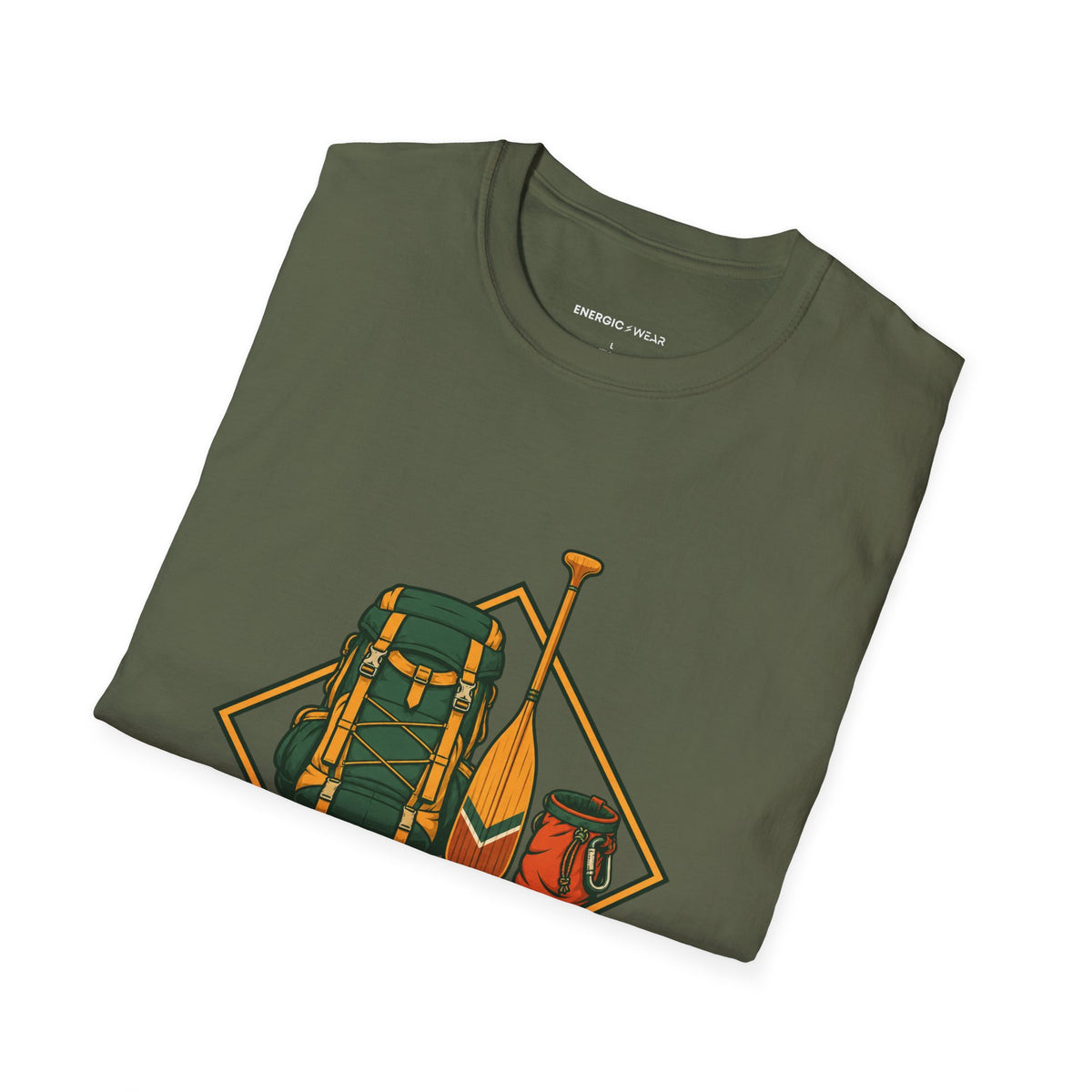 Graphic fitness T-shirt featuring the "I Carry My Own Adventure Gear" design.