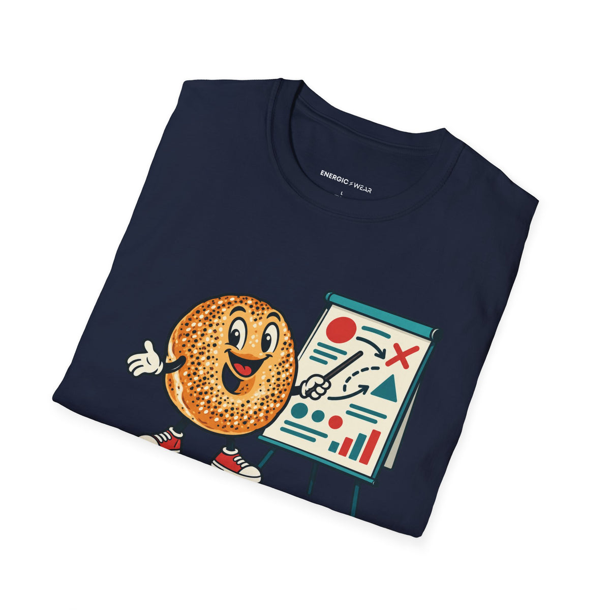 Graphic fitness T-shirt featuring the "Bagels Are Part of the Briefing" design.