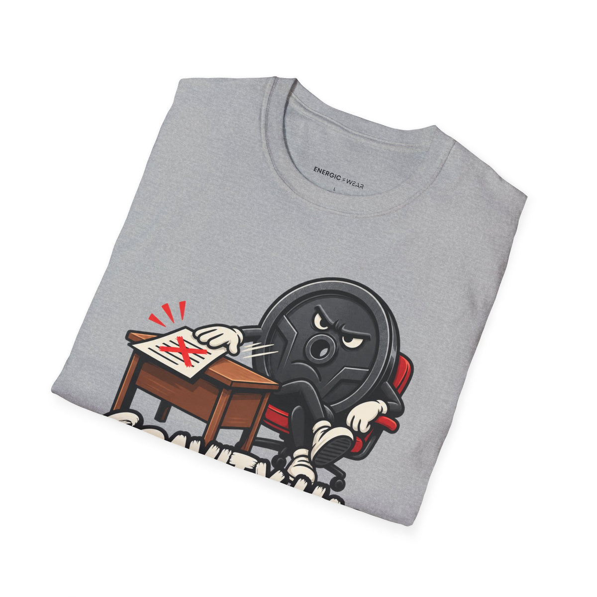 Graphic fitness T-shirt featuring the "Gravity Has Rejected My Counteroffer" design.