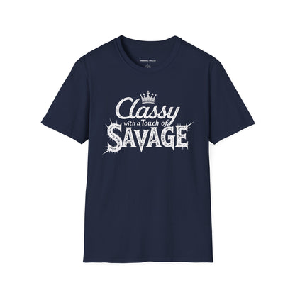 Classy 👑 With A Touch Of Savage - Funny Women’s Workout Tee
