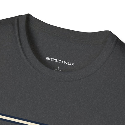 Graphic fitness T-shirt featuring the "Stretch Into the Space You Have" design.