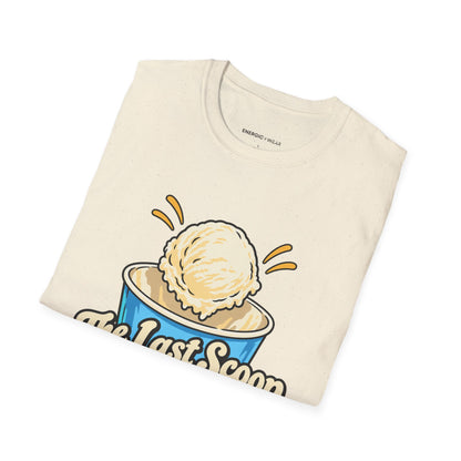 Graphic fitness T-shirt featuring the "The Last Scoop Deserves a Drumroll" design.