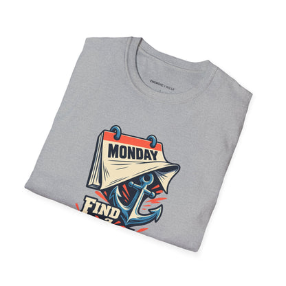 Graphic fitness T-shirt featuring the "Find a Reason That Survives Monday" design.
