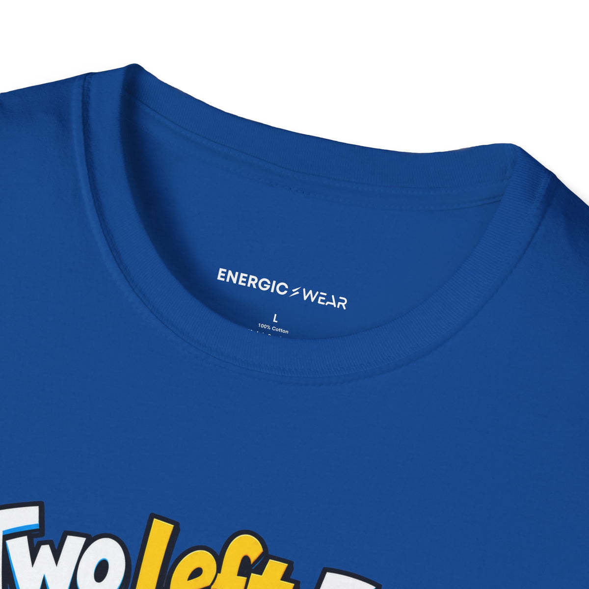 Graphic fitness T-shirt featuring the "Two Left Feet Met the Agility Ladder" design.