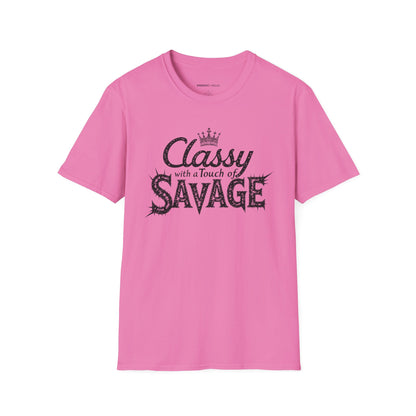 Classy 👑 With A Touch Of Savage - Funny Women’s Workout Tee