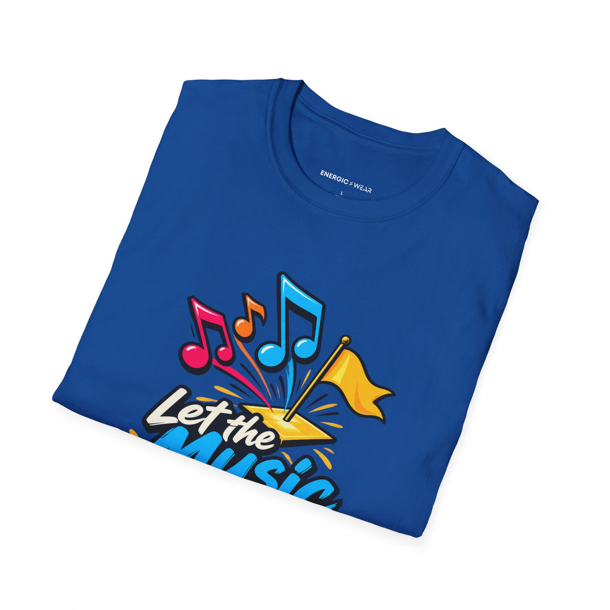 Graphic fitness T-shirt featuring the "Let the Music Meet Your Courage" design.