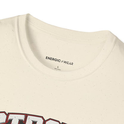 Graphic fitness T-shirt featuring the "Strong Through the Sticking Point" design.